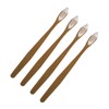 Ipetboom 4pcs Bamboo Toothbrushes for Adults Ergonomic Handle Bristle Design