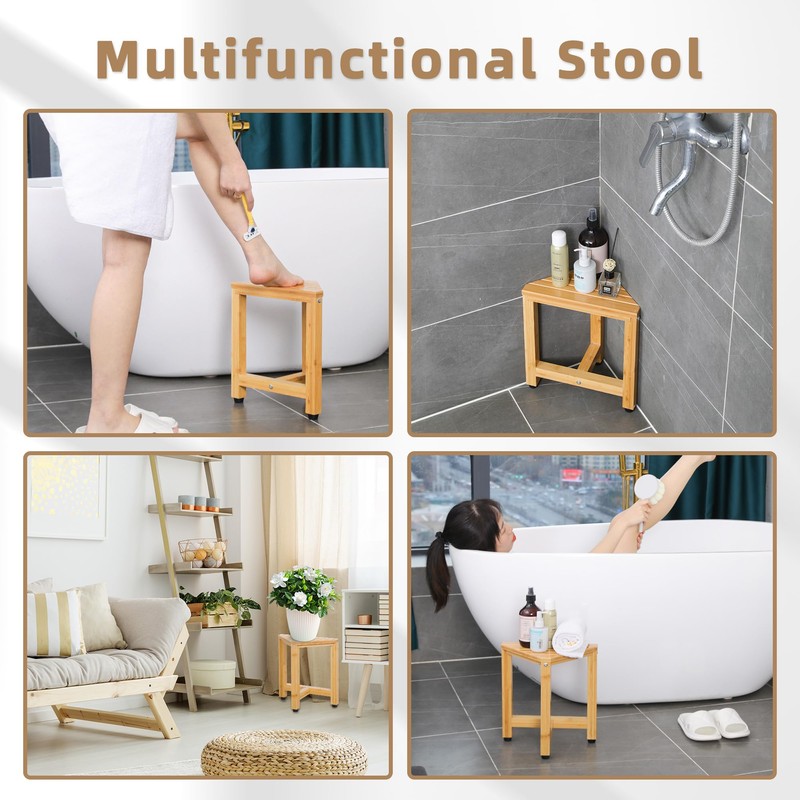 TYYIHUA Upgraded 13.2" Shower Stool for Inside Shower Waterproof,Shower Foot