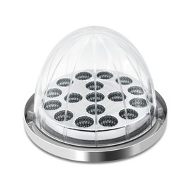 ASNOO 1PCS 17 LED Watermelon Truck Light – Dual-Color, 10 Options, IP68 Waterproof, Stainless Steel Frame, Multi-Function Light for Turn Signal/Brake/Marker/Underglow – Fits Most Semi Trucks