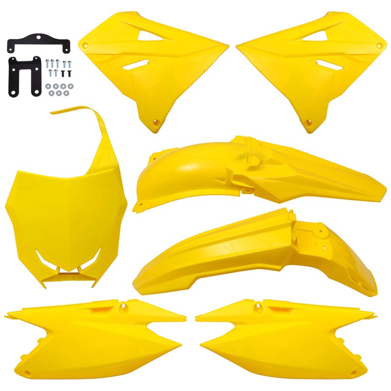 HECASA Yellow Plastic Kit Bodywork Set Compatible With 2001-2007 Suzuki