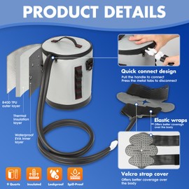 Cold Therapy Machine, Ice Machine for Knee and Shoulder After Surgery, Cryotherapy Machine with Universal Ice Pad for Knee, Digital Timer & Quiet Pump, Shoulder, Hip, Leg and Hip (Grey)