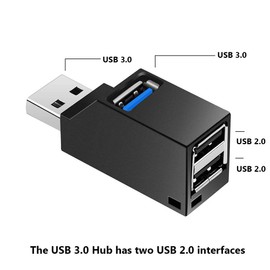 USB Hub,High Speed Mini USB 3.0 USB 2.0 HUB 3 Port Splitter (2 USB 2.0 zUSB 3.0) Distribution Adapter for PC Laptop MacBook Notebook USB Flash Drives