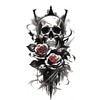 6 Blätter Temporäre Totenkopf und Rosen Tattoos Skull Tattoos Deadhead