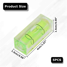 Pack of 5 15 x 15 x 40 mm Mini Spirit Level, Small Spirit Level, Mini Space Mini Spirit Level, Mini Bubble Level, Spirit Level Bubbles, Bubble Small Level