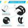 12Pcs 1-3/4 Inch Cable Clamps, 304 Stainless Steel Rubber Cushion