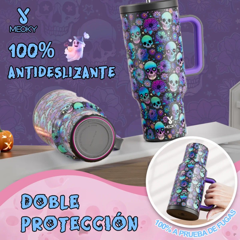 Meoky Vaso Térmicos De Con Calor/frí Inoxidable Pajilla 40oz