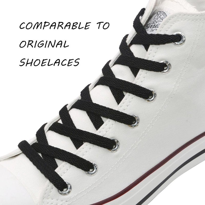 VSUDO 35" Flat Black Shoe Laces for Sneakers, Shoelaces for
