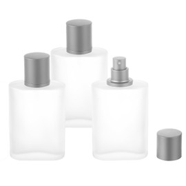 YWG Stone 100ml/3.4oz Frosted Glass Spray Bottles Perfume Atomizer Refillable Fine Mist Spray Empty Perfume Bottles dispenser 3 Pack