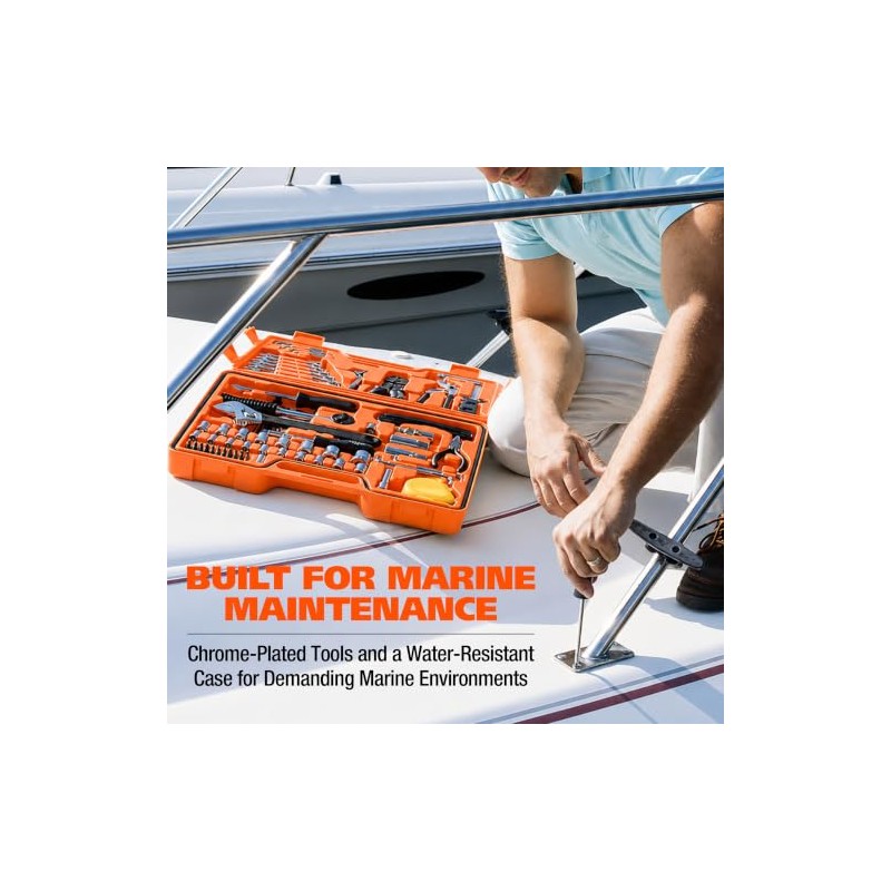 Great Neck MS125 125-Pc Marine Tool Set with Water-Resistant Boat