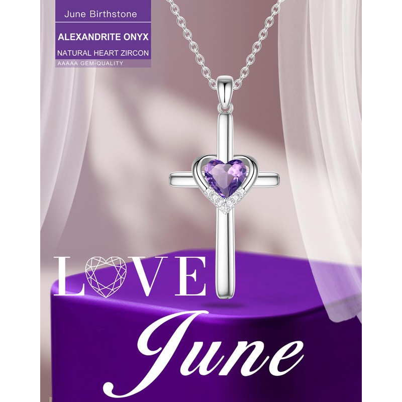 MIDDLUX Cross Necklace for Women, Birthday Gifts for Her, Heart