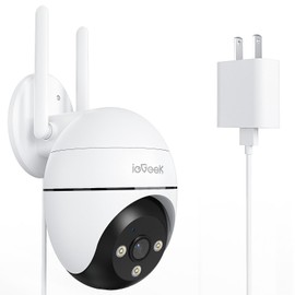 【24-Hour Continuous Recording・360° Shooting Possible・Auto Tracking】ieGeek Security Camera, Outdoor, Wireless, 2.4G & 5G WiFi, 3 Megapixels, Surveillance Camera, Outdoor, Black/White/Color Shooting, AI