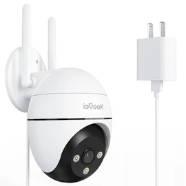 【24-Hour Continuous Recording・360° Shooting Possible・Auto Tracking】ieGeek Security Camera, Outdoor, Wireless, 2.4G & 5G WiFi, 3 Megapixels, Surveillance Camera, Outdoor, Black/White/Color Shooting, AI