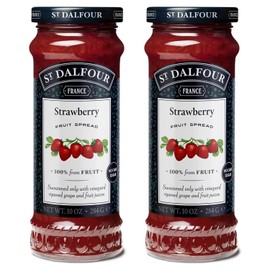 St. Dalfour Strawberry Fruit Spread - 10oz - 100% from Fruit, No Artificial Ingredients, Non-GMO, No Cane Sugars, All Natural - Pack of 2