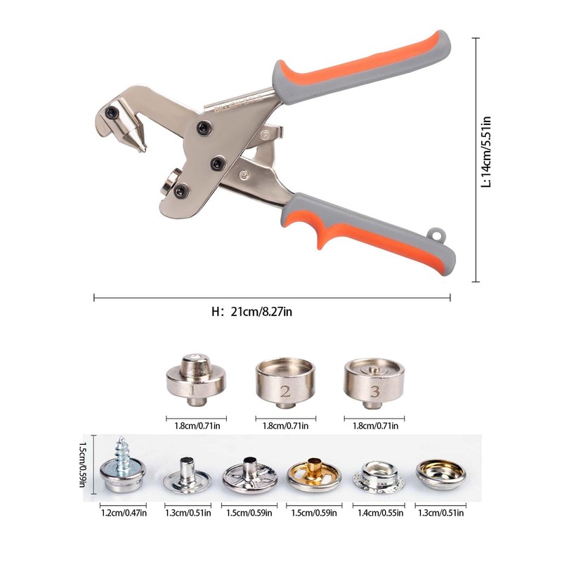 Heavy-Duty Snap Fastener Tool Kit - BILLION GOLD Adjustable Snap