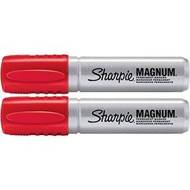 Sharpie Magnum Permanent Marker | Oversized Chisel Tip, Great for Poster Boards, Red, 1 Count 2 Pack