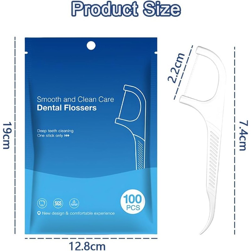 Hilo Dental Mango Palillos Limpieza Dientes Sabor Flossers Bucal Aliento