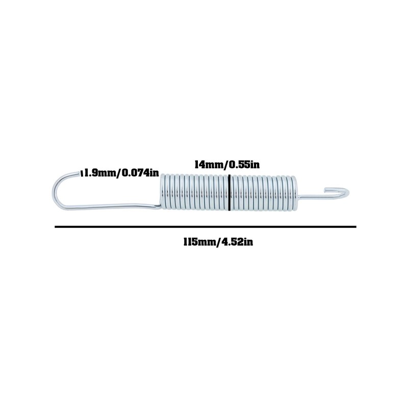 Briny River 4pcs 115x14x1.9mm Recliner Springs Galvanized Steel Dual Hook
