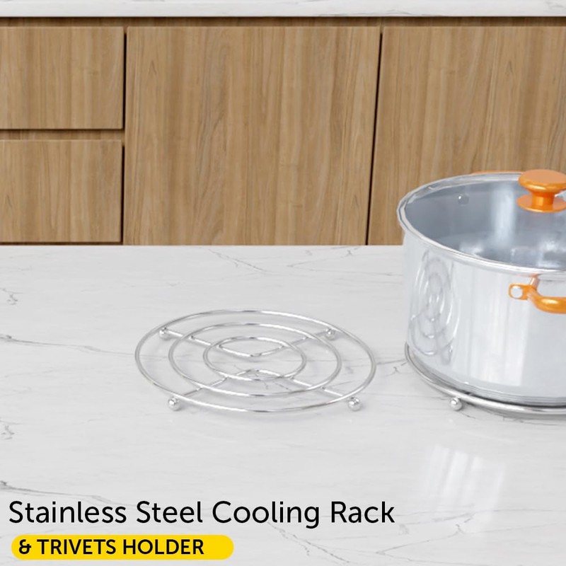 Cooling Rack Round Metal Trivets Holder Hot Pot Pan Cooking