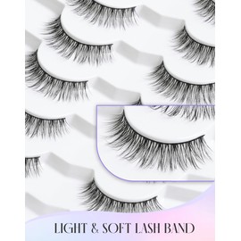 Natural Lashes Mink Natural Eyelashes False Eyelashes Natural Look False Lashes Wispy Eye Lashes Cat Eyelashes Fake Lashes UK222
