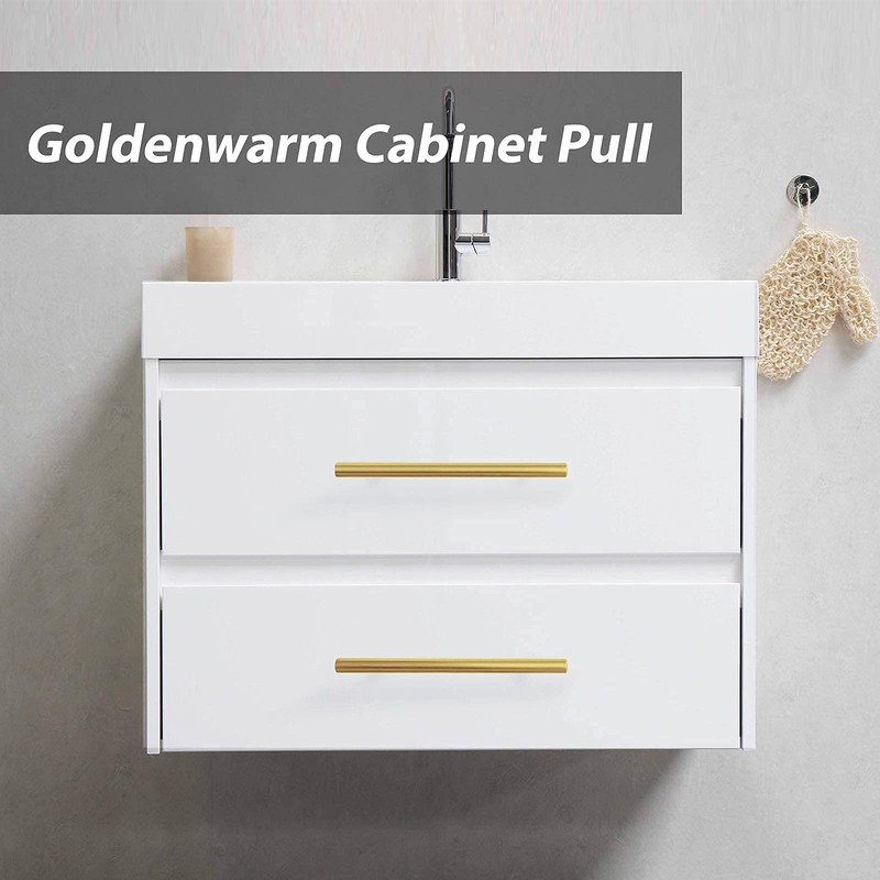 goldenwarm 1 Piece Gold Cabinet Drawer Pulls Kitchen Hardware LS201GD76