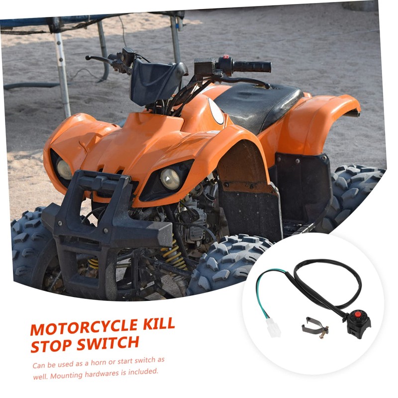 Ciieeo 2Pcs Motorcycle Handlebar Kill Switch Horn Button Durable Starter