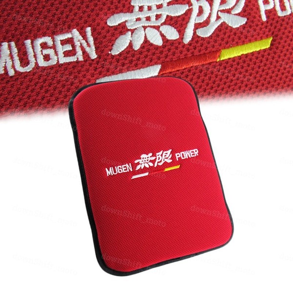 Unbranded JDM MUGEN POWER Red Fabric Car Center Console Armrest