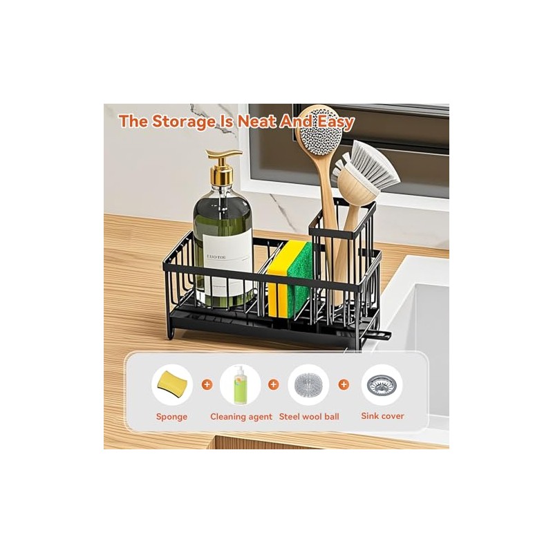 Sink Organiser, Kitchen Sponge Holder, Sink Organiser, Stainless Steel |