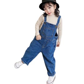 RHOPEM 80-130 Children's Clothing, Kids' Overalls, Long Pants, Boys, Jeans, Rompers, All-in-One, Unisex, Suspenders, Cute, Stylish,, a