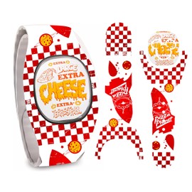 Cheesy Pizza and Rockets Wrap Magic Band + Skin Vinyl Decal Wrap Compatible with MagicBand+ (New 2022 Release)