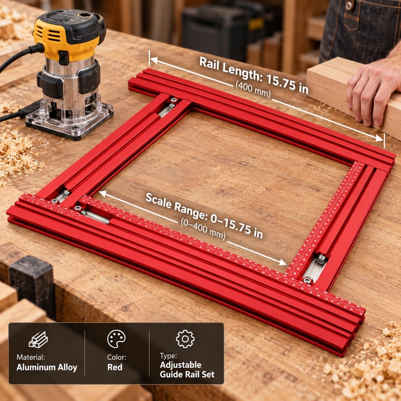 40cm Adjustable Guide Rail for Woodworking – Auxiliary Backing Bracket