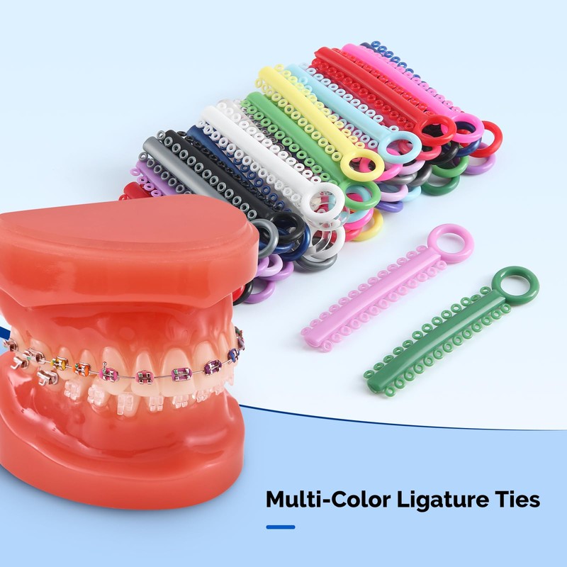 JMU Orthodontic Ligature Ties, 1040 PCS Orthodontic O-rings Braces Rubber