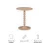 Powell Tarkin Round Natural Wood Turned Spindle Pedestal Side Accent