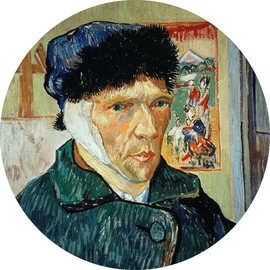 Bristlegrass Wooden Jigsaw Puzzles 1000 Pieces for Adults 312 Pieces European Round Puzzle - Self Portpait with Bandaged Ear by Vincent Van Gogh Gifts Art Collectibles Painting Puzzles (312 pcs)