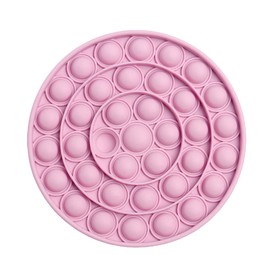 Pop Fidget Toys for Anxiety, Push Pop Pop Bubble Sensory Fidget Toy, Silicone Stress Reliever Toy, (Round - Pink, Diameter 5.3inch)