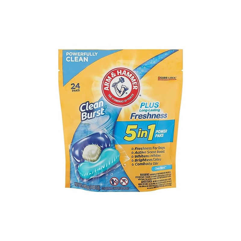 Arm & Hammer, 5 in 1 Power Paks Concentrated Clean