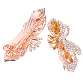 FRCOLOR 2pcs Rhinestone Butterfly Hair Clips Dazzling Crystal Hair Barrettes for Women Elegant Accessories for Weddings Parties and Daily Fashion Versatile