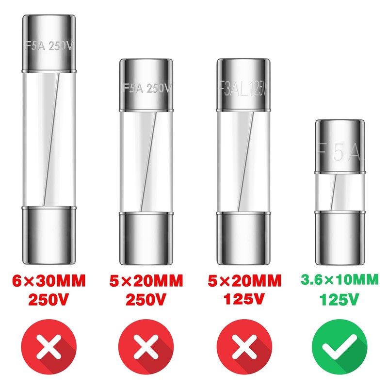VEXUNGA 3 Values 75 Pcs 2.5A 3A 5A 125V 3.6x10mm