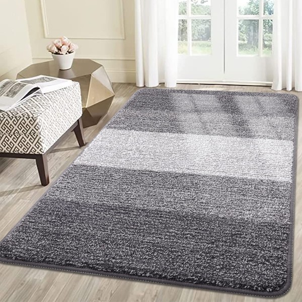 Kitinjoy Indoor Door Mat, 59x36 Non-Slip Absorbent Dirt Trapper Entrance