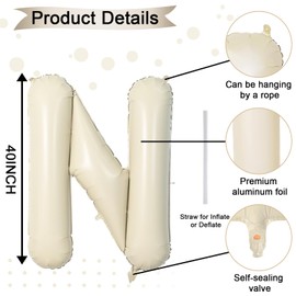 Cream Letter Balloons N