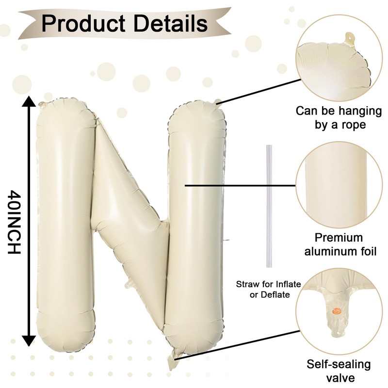 Cream Letter Balloons N