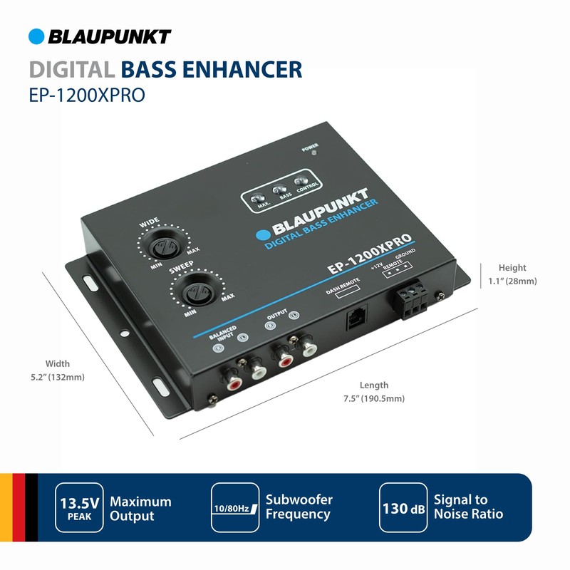 BLAUPUNKT EP-1200XPRO Digital Bass Enhancer Processor, Digital Sound Restoration, Maximizer