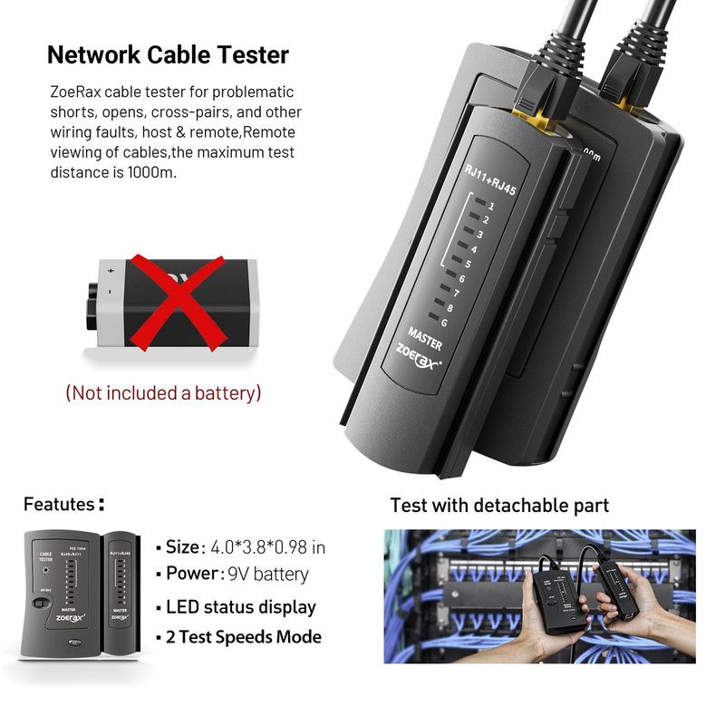 Network Tool Kit, ZOERAX 11 in 1 Professional RJ45 Crimp