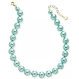Charter Club Imitation 14mm Pearl Collar Necklace, Aqua Women's Accessories