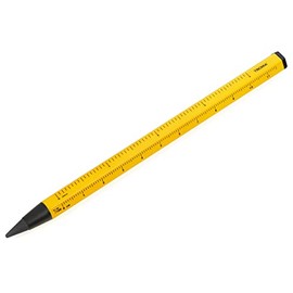 Troika Multi-Tasking Pencil with Sustainable Continuous Tip Aluminium and Metal Yellow Interchangeable Erasable with Centimeter/Inch Ruler Size 147 x 10 x 10mm PEN20/YE