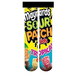 DJDesigns 3D Printed Graphic Kids Youth Sizes (Fits Ages 5-9) Mid Crew Sock (Sour Patch)