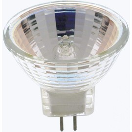 Satco S4628 Miniature 2 Pin Base Halogen Light Bulb, 5 Watts, 6 Volts, 20 Lumens, MR11 Shape, GZ4 ANSI Base, C-6 Filament, 2900 CCT (Kelvin), 30 Beam Spread, 2000 Average Rated Hours, Clear Finish