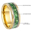 Reseldda 8mm Mens Tungsten Wedding Bands-Lab Created Emerald, 14K Yellow