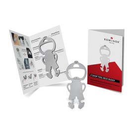 Gift Item: Rominox Key Tools, Various Designs, Key Tool / Key Fob, Stainless Steel Multitool, Includes Functional Description, Multifunctional Tool for Travelling or Holidays
