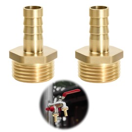 tiyiyok 2 Stück Schlauchtülle, G1/2" Ag x 10mm Messing Schlauchtülle, Tülle Schlauchanschluss, Schlauchverbinder, Stecker Adapter, Außengewinde Stecker Adapter, für 10mm Schlauch Innendurchmesser