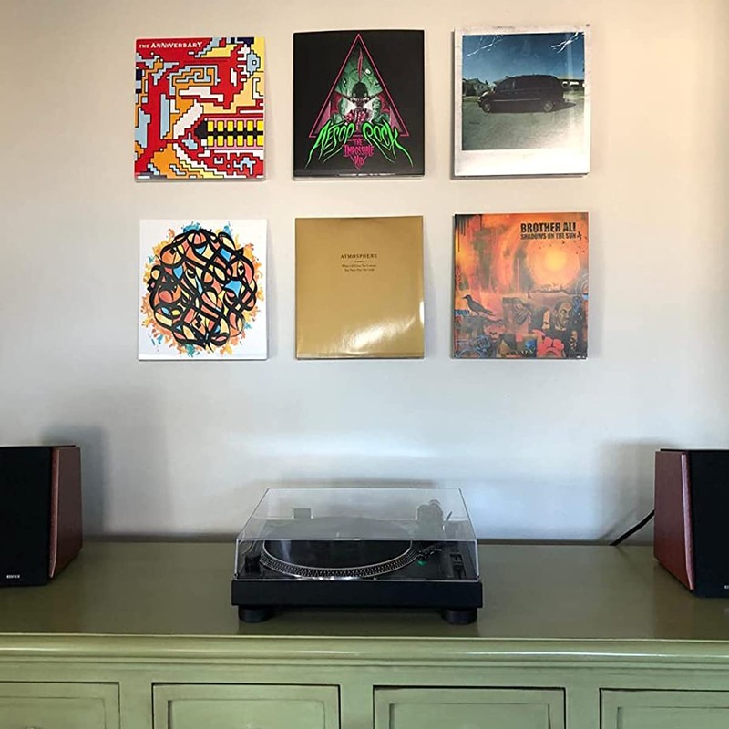 NIUBEE Clear Record Rack, Acrylic Wall Mount Record Shelf, Set